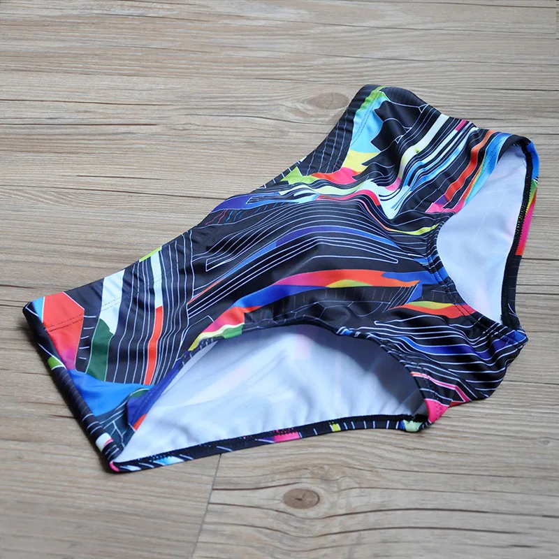 

Men's Triangle Swim Trunks Fashion Cup Bikini Color Printed Men's Swimming Trunks With Push Pad beach Hot Spring Swimming Trunks