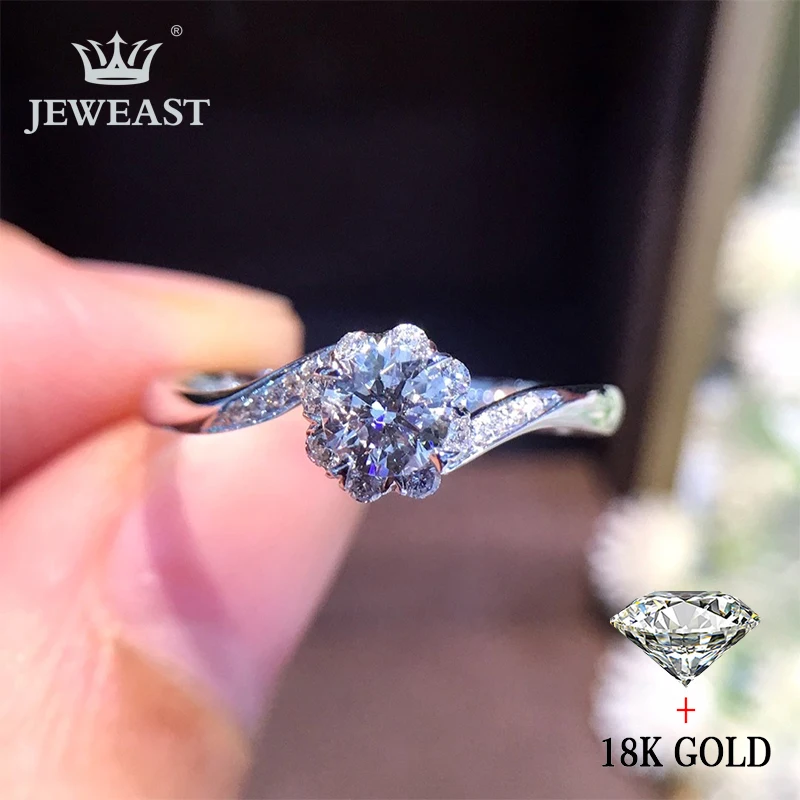 Кольцо с натуральным бриллиантом 18K золото чистое красивый драгоценный камень