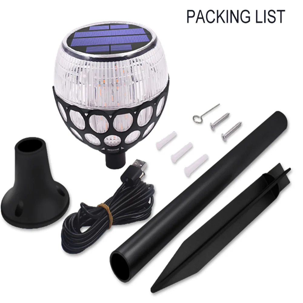 Уличный фонарь на солнечной батарее Модернизированный с мерцающим пламенем 96