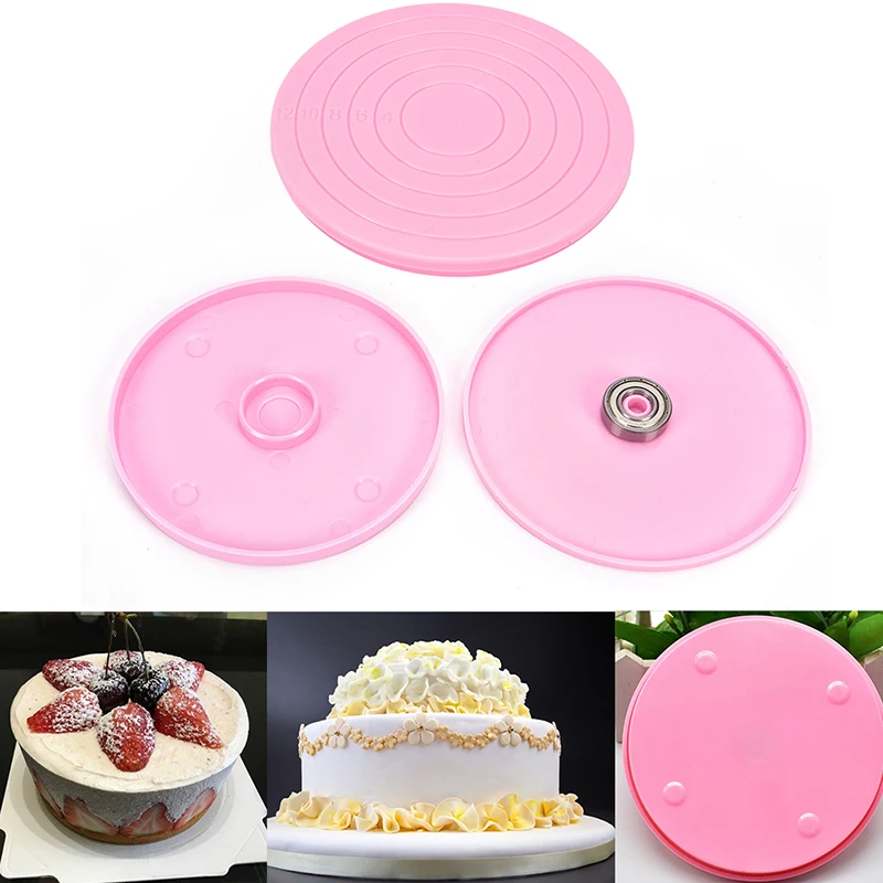 14 см круглая пластиковая розовая вращающаяся подставка для торта поворотные
