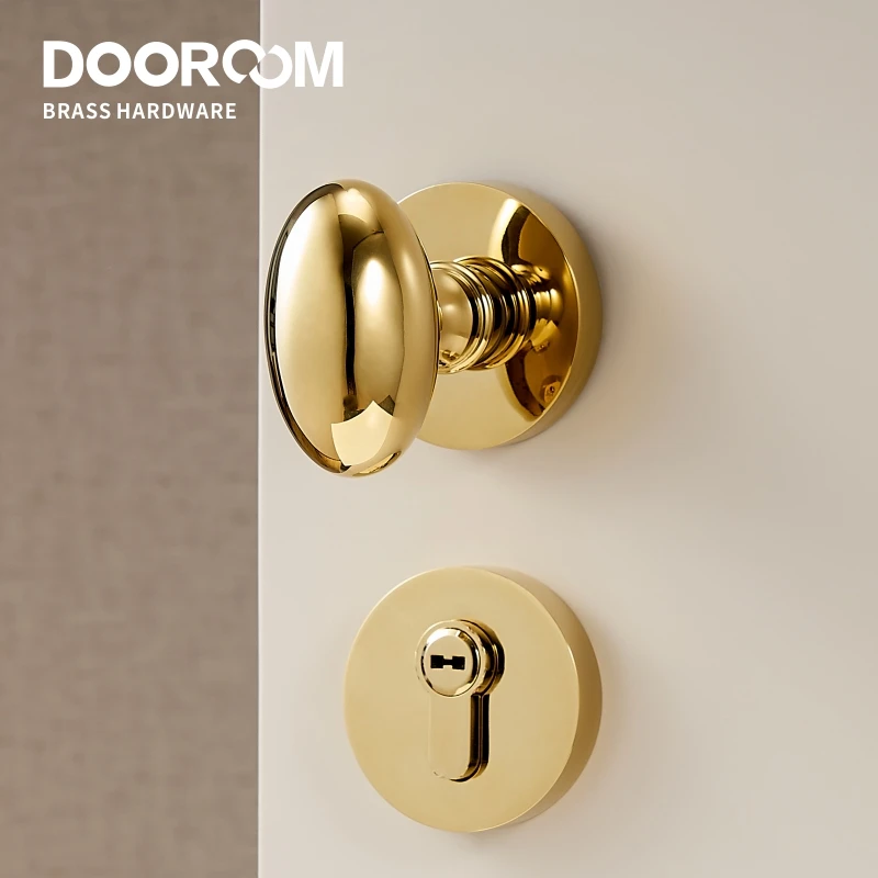 Dooroom латунный дверной замок набор современный Блестящий PVD золотой интерьер