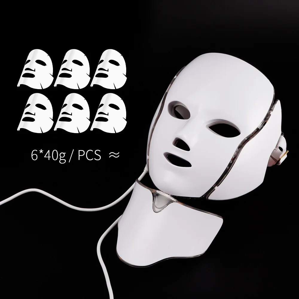 LISM 7 цветов Светодиодная маска для лица тушь ресниц с шеей Led Fototerapia Macka светильник