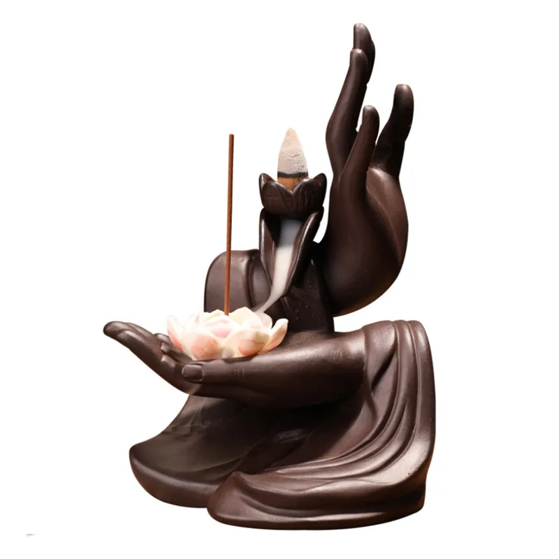 Керамическая горелка для благовоний Будды в ретро стиле Zen Bergamot Lotus держатель