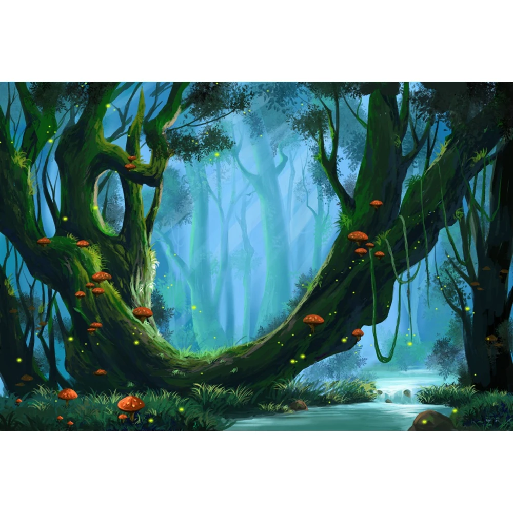 Фоны для фотостудии Yeele Jungle лес странное дерево дом Сумерки ужасные фотографии |