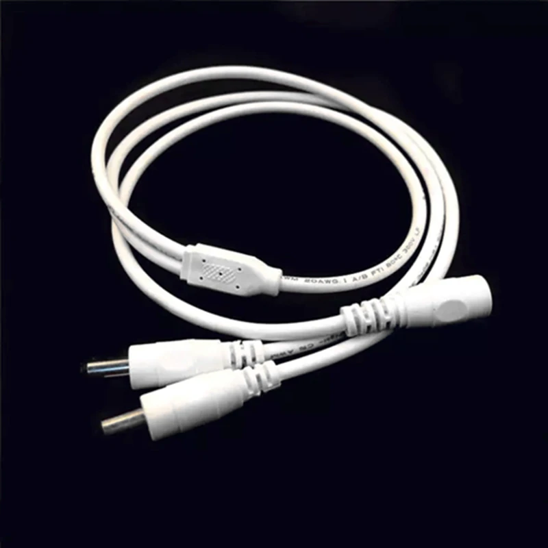 70cm 1 To 2 Splitter DC Power Cable 5.5*2.5mm Male Female Y Type Adapter Extension For CCTV Camera LED Strip Light | Обустройство