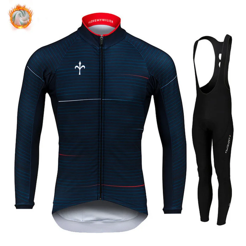 

2021 Wilier Winter Thermal Fleece Cycling Clothes Men Bicycle Sport Riding Bike MTB Clothing Bib Pants Warm Sets Ropa Ciclismo