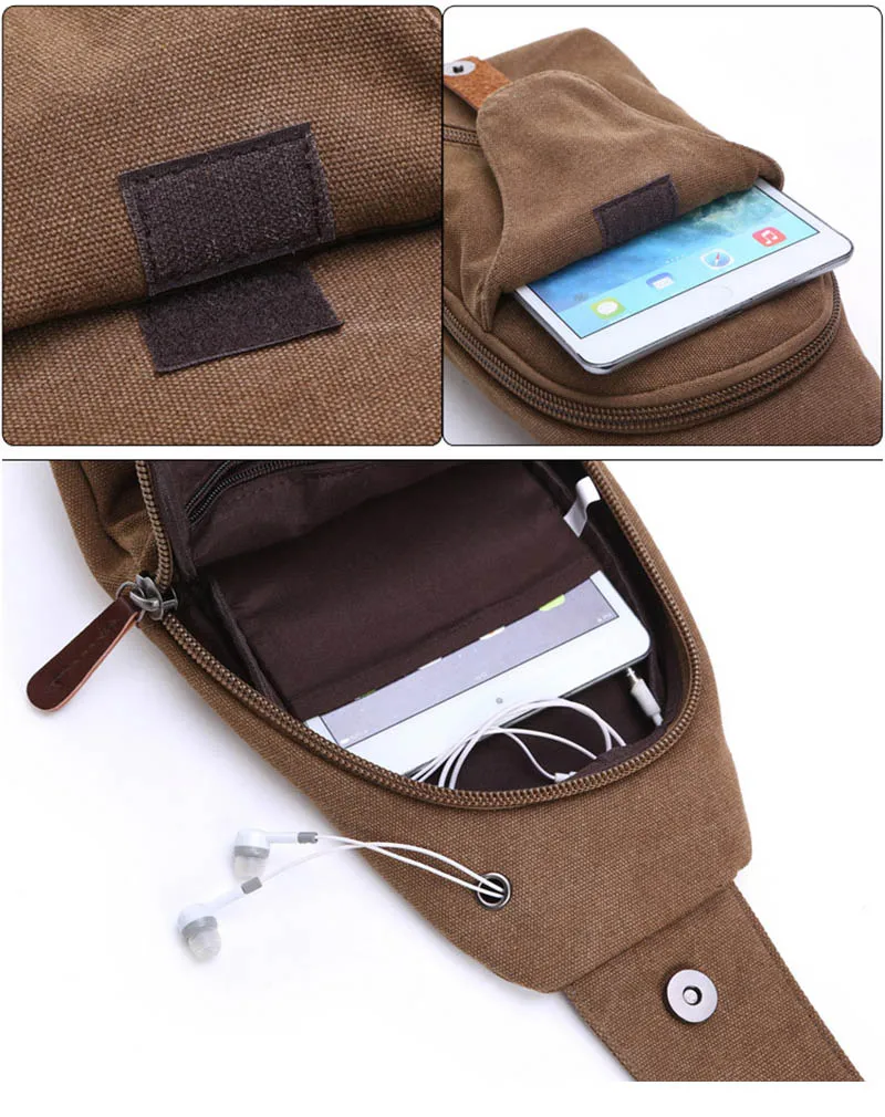 Мужская холщовая нагрудная сумка из коровьей кожи Летняя Сумка Большая