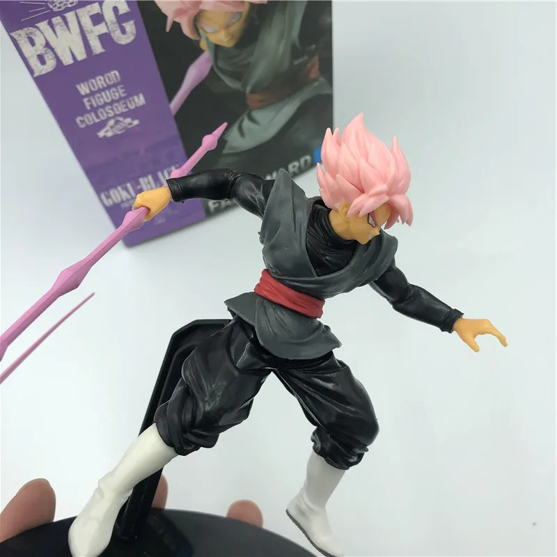 Dragon Ball Z черный Гоку Роза Супер Saiyan серп Бог войны Ver. ПВХ фигурка DBZ Gogeta розовые волосы модель игрушки 18 см