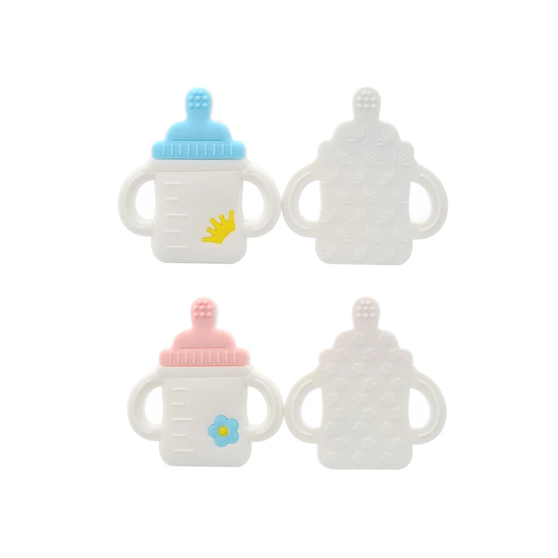 milk bottle 5 шт., Детские Прорезыватели, силиконовые, без бисфенола, животные, милая собака, Детские Прорезыватели, игрушки, сделай сам, овцы, жевательные подвески, Детские Прорезыватели, подарок, обезьяна - Цвет: milk bottle