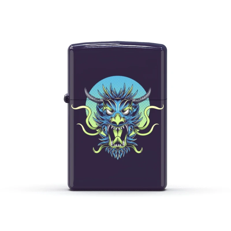 Design In Blue Moon Dragon Series Made In Usa For Zippo