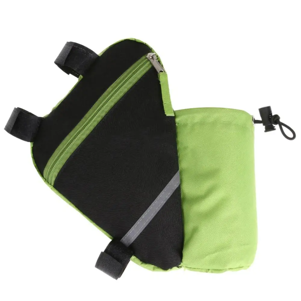 Велосипедная сумка с треугольной рамой молнией и держателем для бутылки воды под