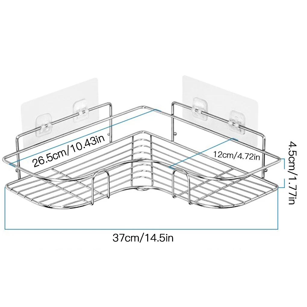 

Bathroom And Kitchen Corner Rack Free Perforation Wall-Mounted Stainless Steel Corner Rack Storage Rack Bathroom Accessories