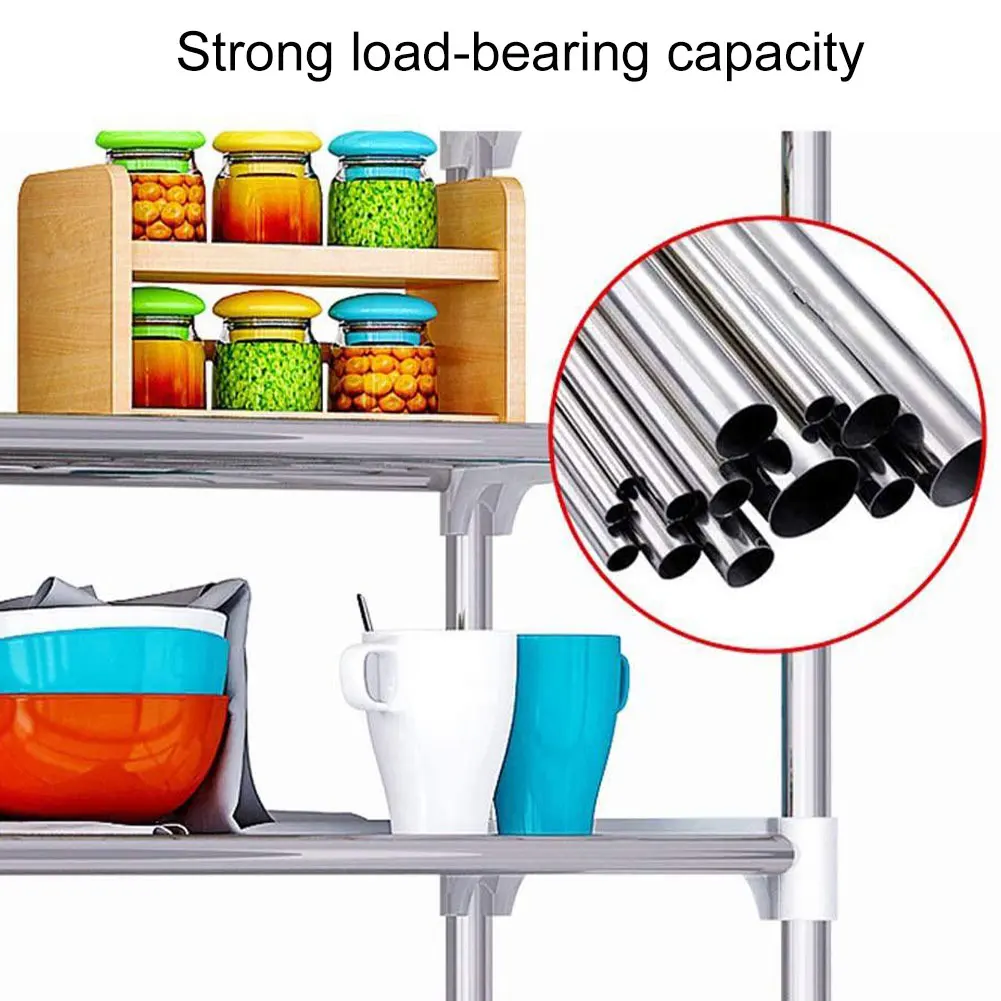 

3 Tier Kitchen Shelf Stainless Steel Bathroom Organizer Rack Tableware Microwave Oven Stand Home Office Organizer Holder