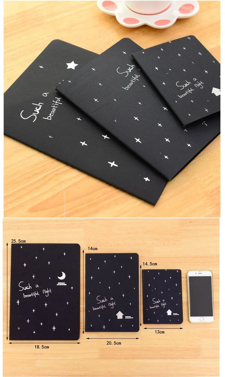 Черная бумага 16 к 32 к 56 к альбом для зарисовок Bullet Journal милый блокнот бумажный Еженедельный аксессуары для планировщика канцелярский дневник 01630