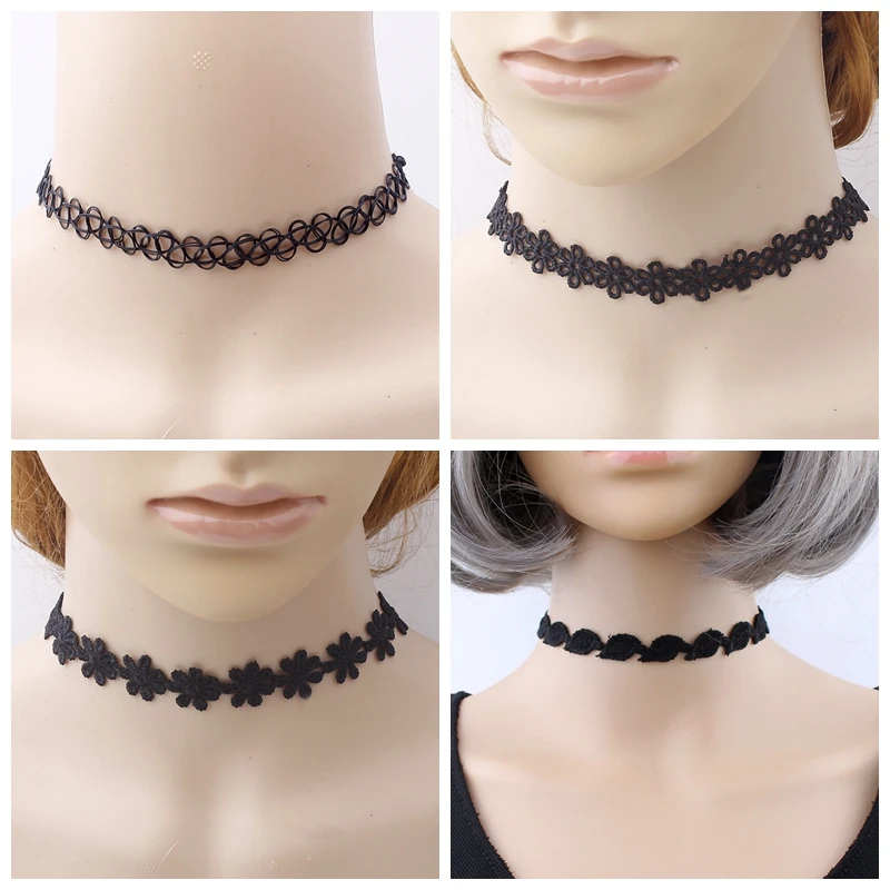 Женский жаккардовый чокер кружевное ожерелье в викторианском стиле Ювелирное