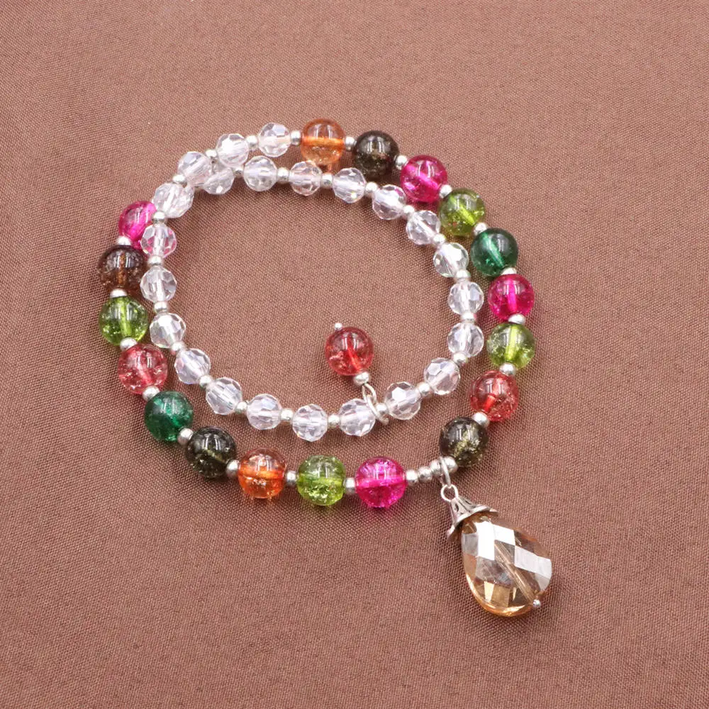 Элегантный длинный браслет ювелирное изделие 2 ряда турмалин оливковая