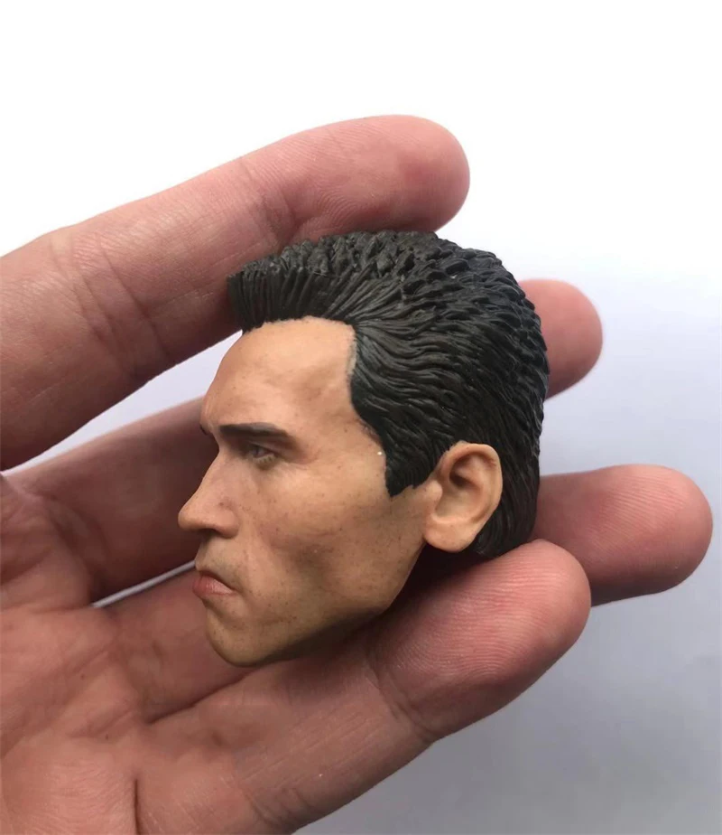 

In Stock Male Terminator T800 Arnold Schwarzenegger Head Sculpture With Glasses For Usual 12inch Doll Figures