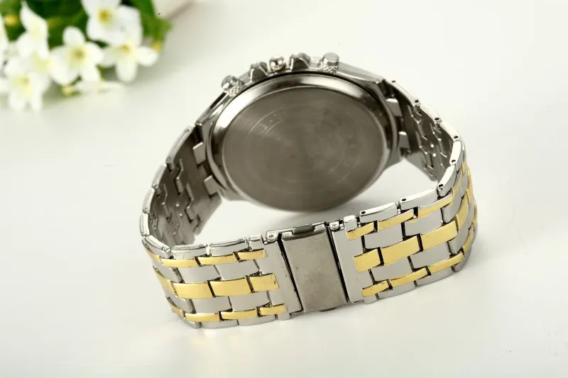 Роскошные мужские наручные часы большие круглые с кварцевым циферблатом