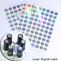 10pcslot 1 240 laser number label sticker diy craft self adhesive nail polish lipstick color number tag waterproof sticker dg4