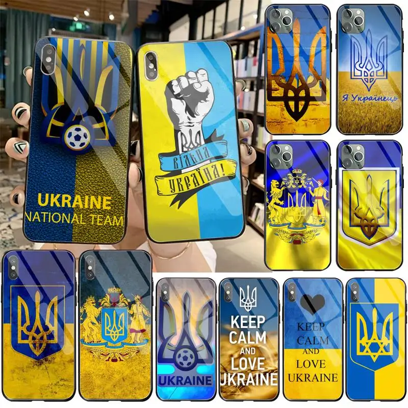 Чехол YJZFDYRM с украинским флагом оболочка чехол для телефона закаленное стекло iPhone