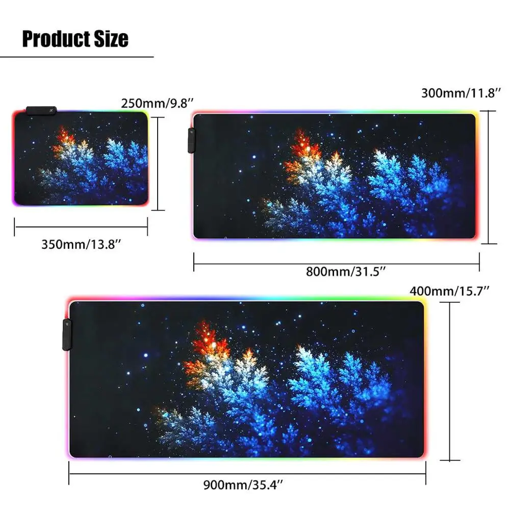 Colored branches Игровой коврик для мыши светодиодный Большой геймерский коврик для мыши RGB 11Usb светодиодный компьютерный коврик с подсветкой резиновая клавиатура Настольный коврик для Csgo - Цвет: Colored branches
