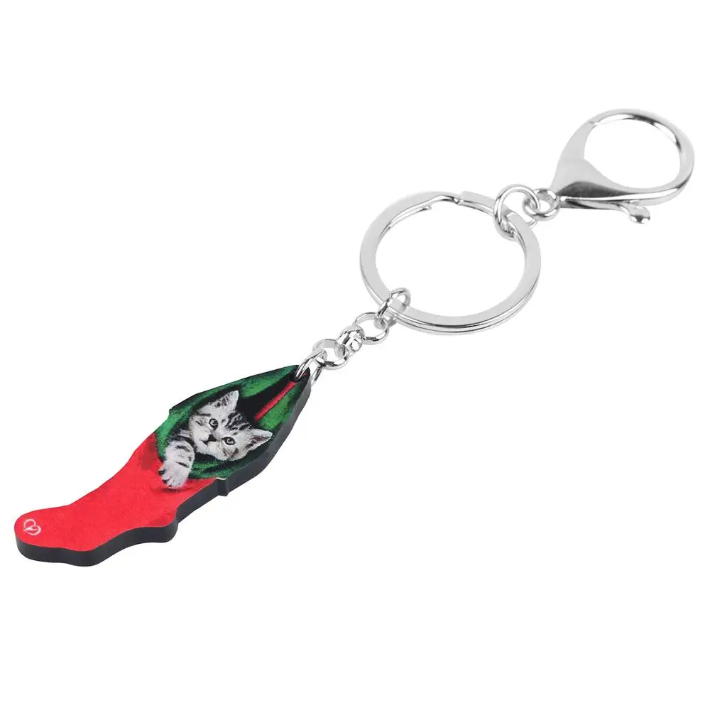 WEVENI акриловые рождественские носки американская короткошерстая кошка котенок