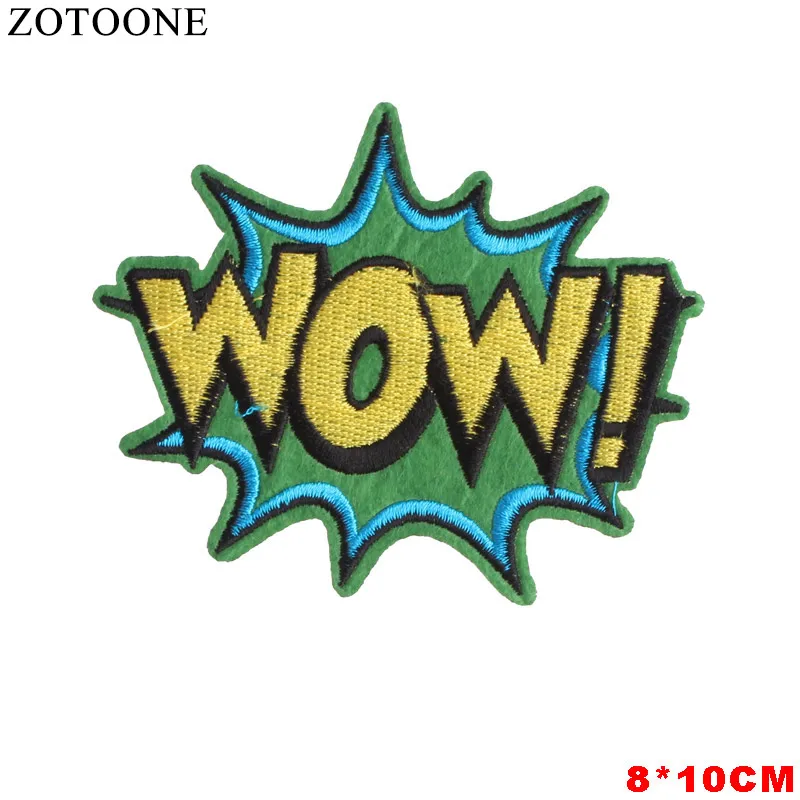 Нашивки ZOTOONE с надписью для детей нашивка вышивкой Wow Pow шитья наклейки аппликаций