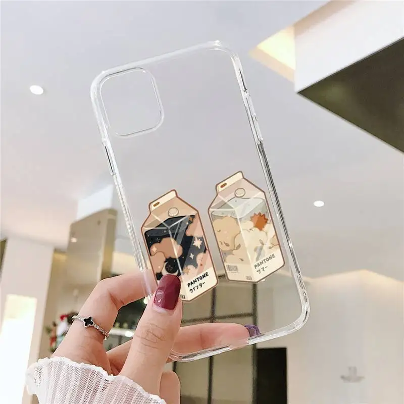 

Japanese Strawberry Milk food Phone Case For iphone 12 11 8 7 6s 6 5 5s 5c se plus mini x xs xr pro max Transparent soft