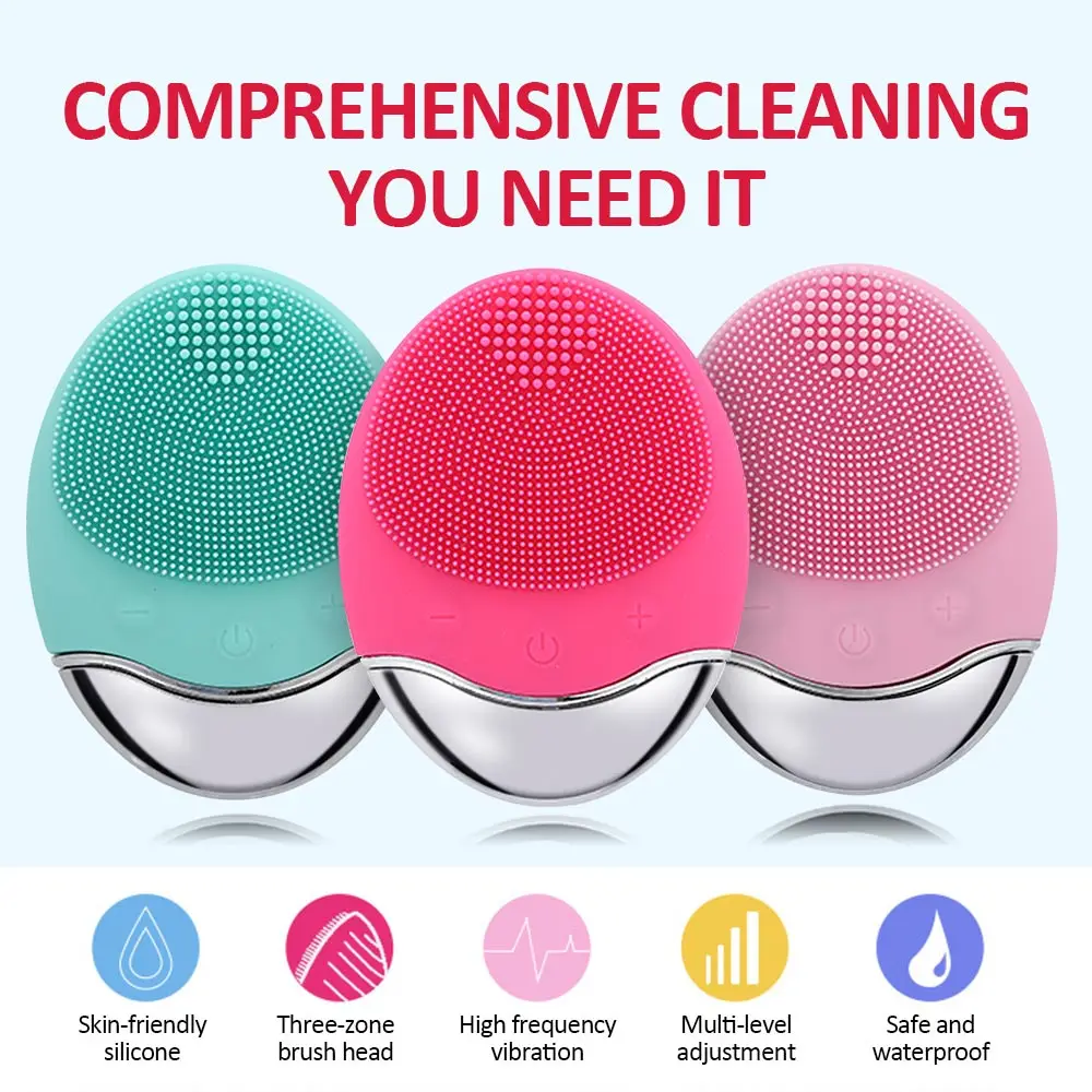 

Электрическая щетка для чистки лица, инструмент для беспроводной зарядки, силиконовый очиститель с глубоким отверстием, водонепроницаемая...