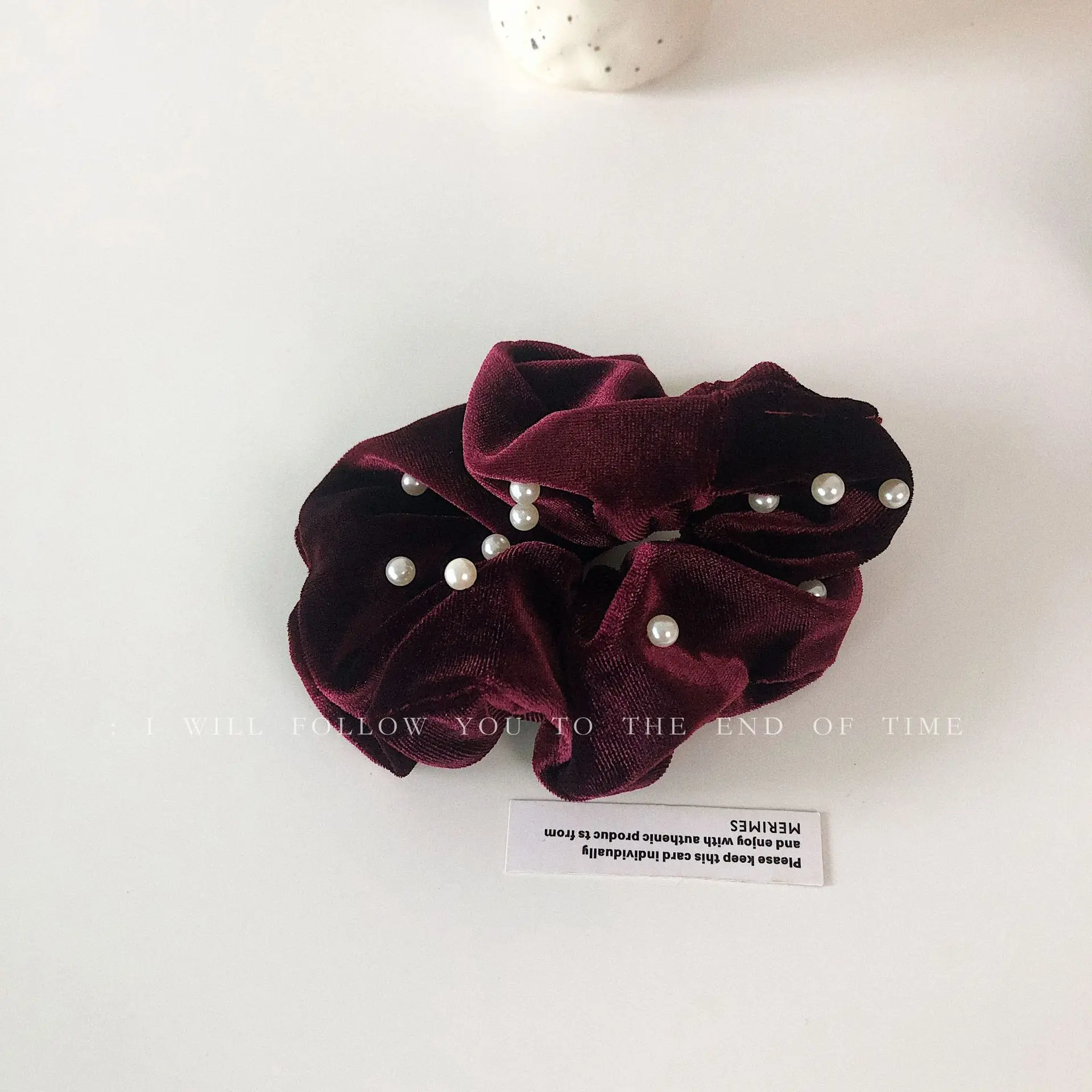 

Retro light luxury velvet pearl hair ring, minority temperament hair accessories hair rope The latest model in 2021 fashion