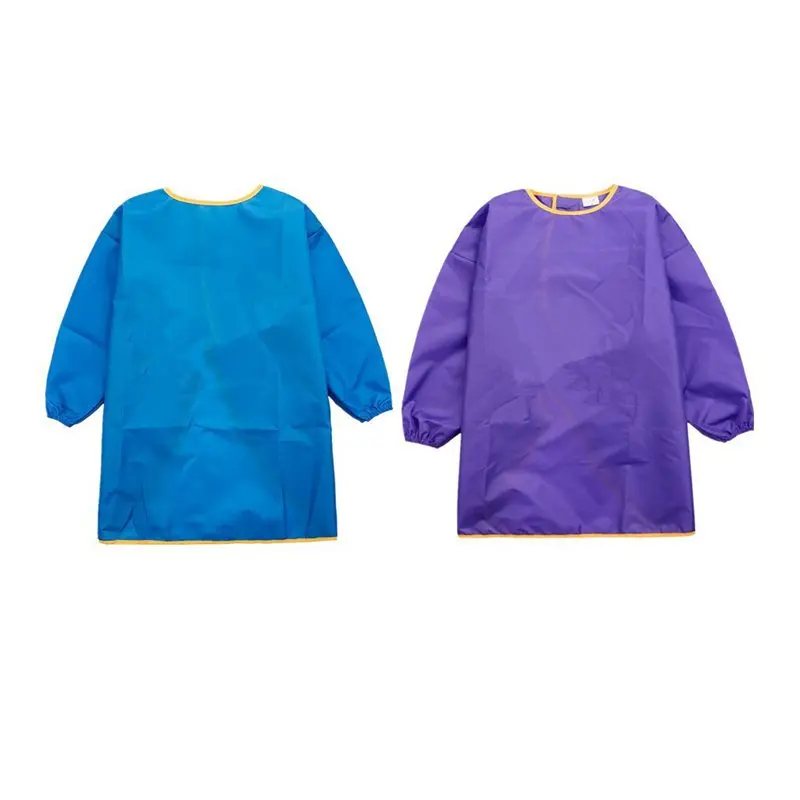 

2Pcs Children's Mime Cloths - Children's Clothing Coat - Children's Apron - Malschuerze With Long Sleeves - Purple + Blue, S