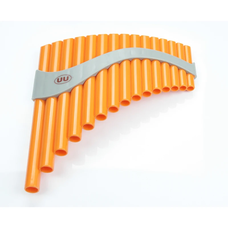 UU Pan флейта 15 труб Panpipes G Key Flauta начинающих ABS пластик Panflute Профессиональный Pan Pipe духовой музыкальный инструмент - Цвет: Orange Right hand