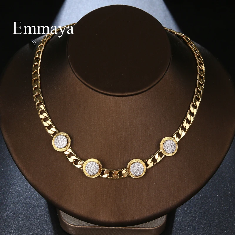 Emmaya роскошное золотое ожерелье для женщин и девочек модное массивное с