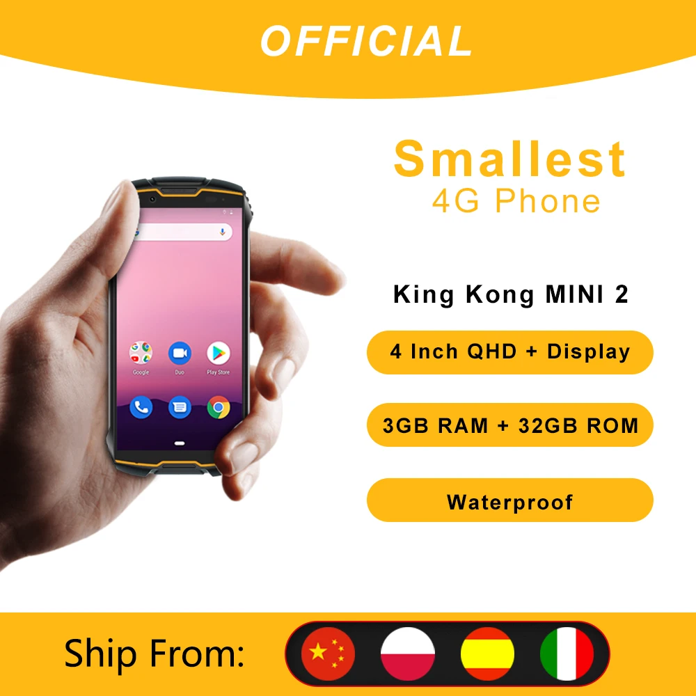 Cubot KingKong MINI2 Водонепроницаемый прочный телефон 4 &quotQHD + Экран аппарат не привязан к