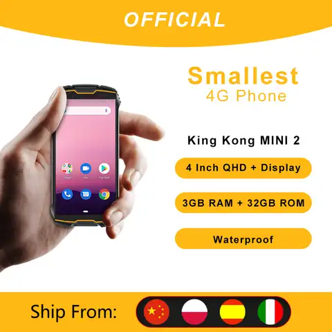 Водонепроницаемый прочный телефон Cubot KingKong MINI2, 4 дюйма, QHD + экран, 4G LTE, две SIM-карты, идентификация по лицу, Android 10, 3 Гб + 32 ГБ, камера 13 МП, мини-те...