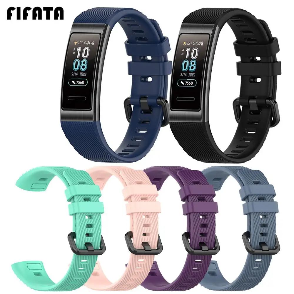 Мягкий силиконовый спортивный ремешок FIFATA для Huawei Band 3/3 Pro сменный смарт браслета
