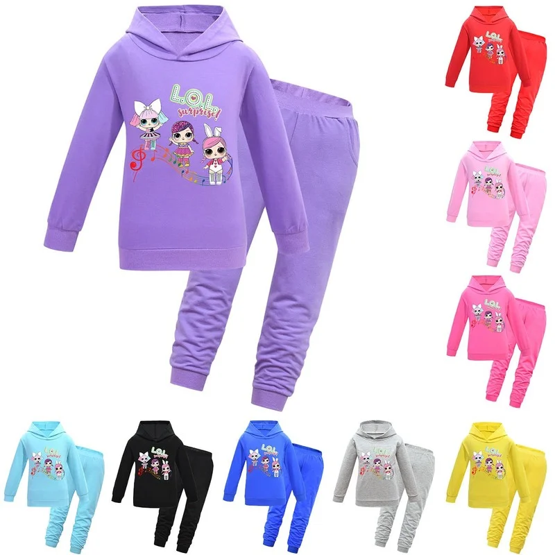 

Модный свитер с капюшоном Lol Surprise Doll для девочек с мультяшным принтом на весну и осень свитер с длинными рукавами Повседневные Брюки Толстов...