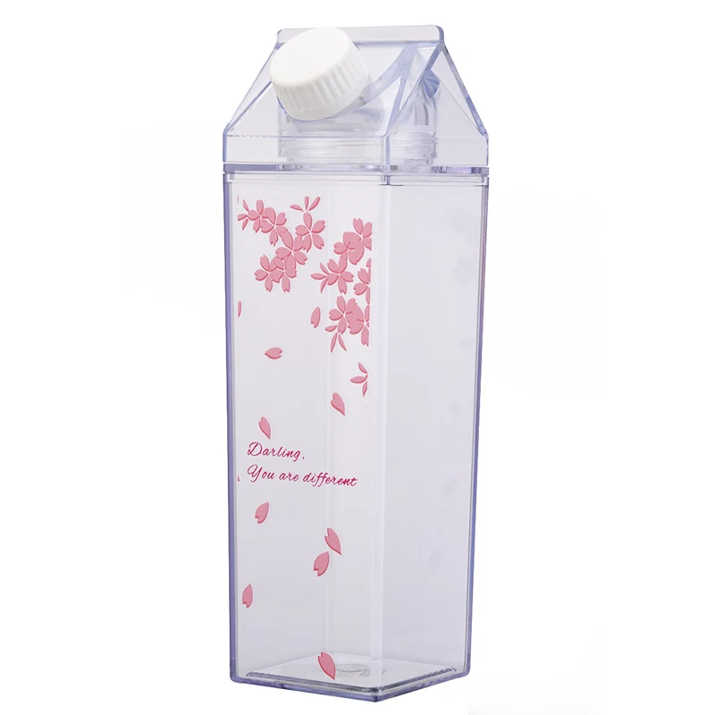 Портативная пластиковая бутылка для молока и воды прозрачная питья чашка