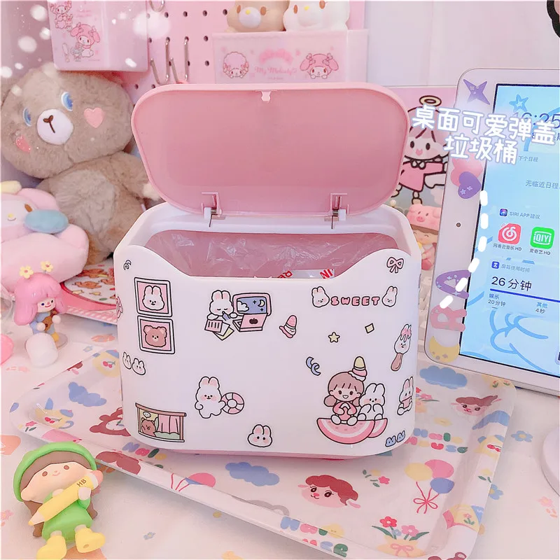 Милый Настольный контейнер для мусора мусорная корзина ведро хранения в