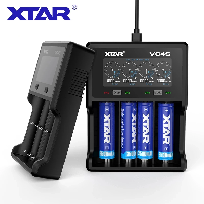 Зарядное устройство XTAR 18650 VC4S VC2 VC4 D4 быстрое зарядное с дисплеем 1 2 в 3 7