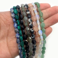 oval beads natural stone crystal faceted agate lapis lazuli spacer beads diy jewelry making necklace bracelet accessory 6x8 mm