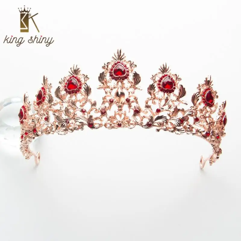 

Simple Design Heart Crystal Bridal Wedding Tiara Crowns Elegant Sparkly Rhinestone Padded Headpiece girls Party Hair Accessories