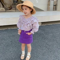spring autumn girls blouses sets 2022 fall new fashion floral shirt skirt set girl clothes outfits toddler girl outfits