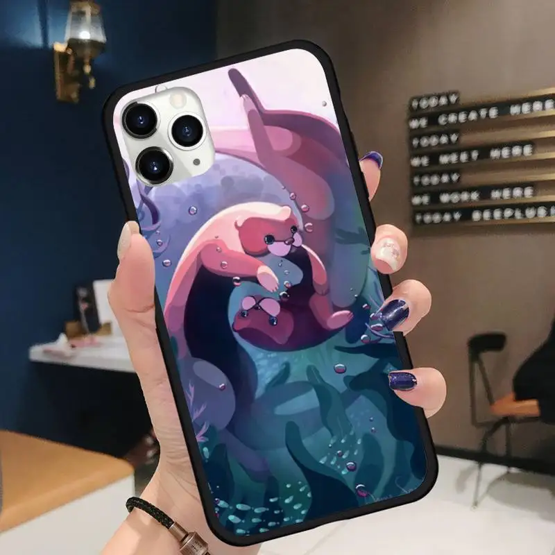 

Animal otter cute love Phone Case for iPhone 11 12 pro XS MAX 8 7 6 6S Plus X 5S SE 2020 XR Soft silicone