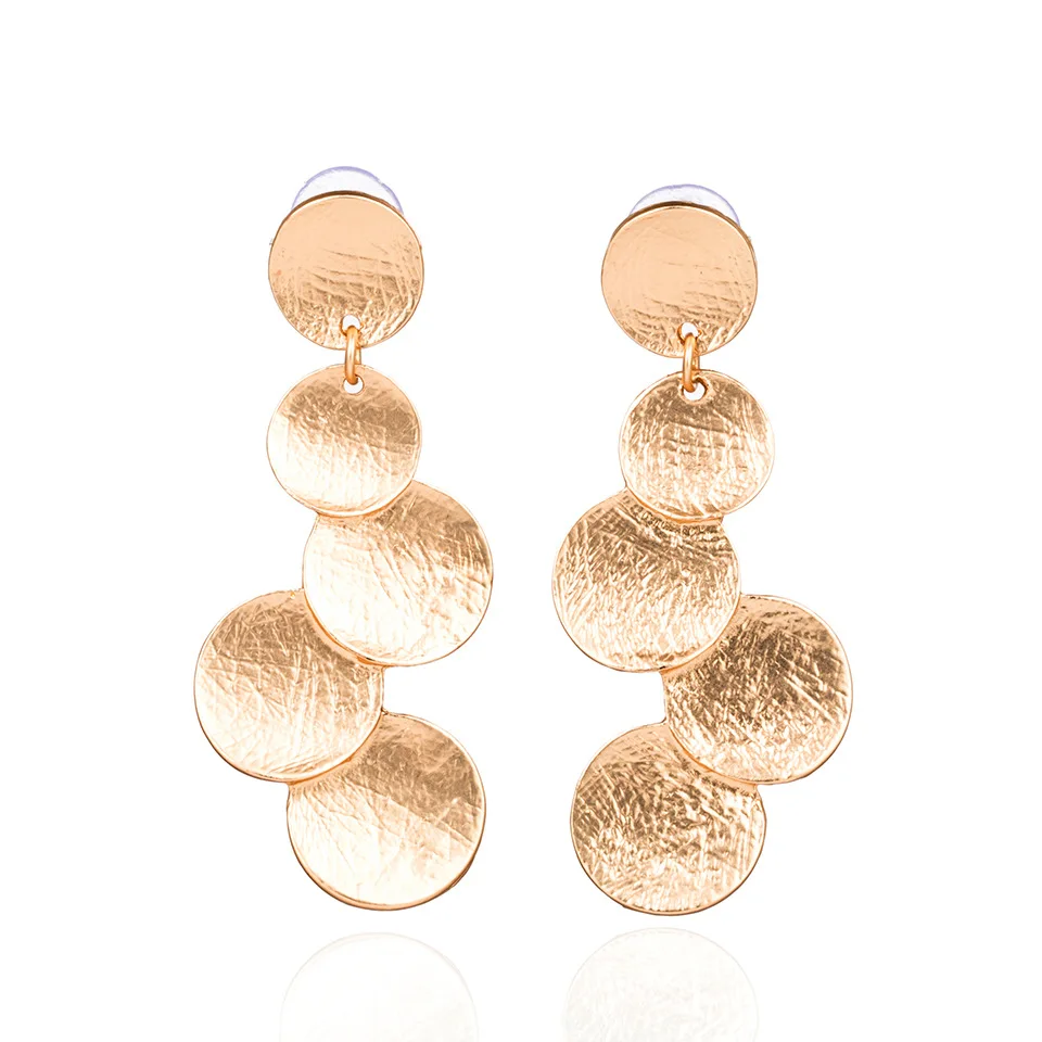 Женские серьги с подвесками круглой формы в форме листьев и Луны романтичные