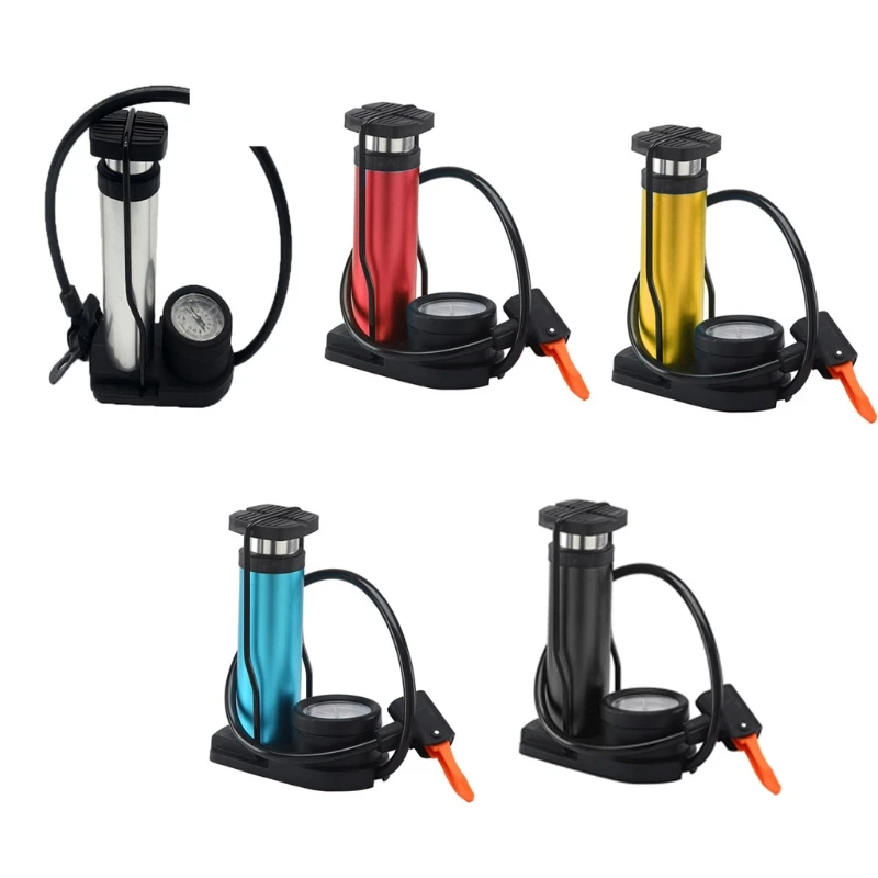 

Mini Bicycle Tyre Inflator Foot Activated Floor Bike Pump with Pressure Gauge