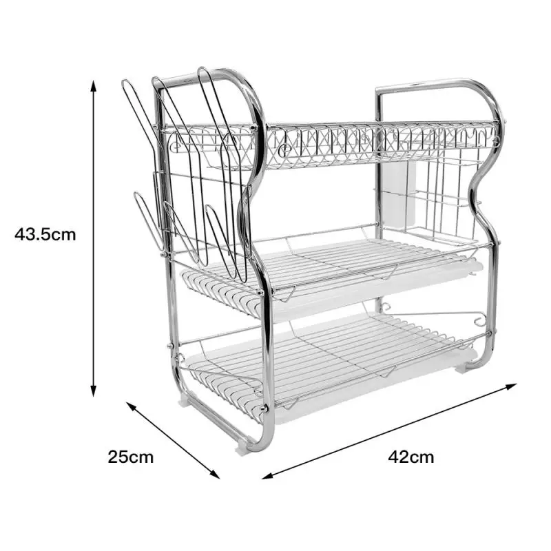 

42*25*43.5cm Kitchen Dish Drainer Drying Rack Holder Plates Cup Tableware Bowl Shelf kitchen Shelf Organizer Dish drying Rack