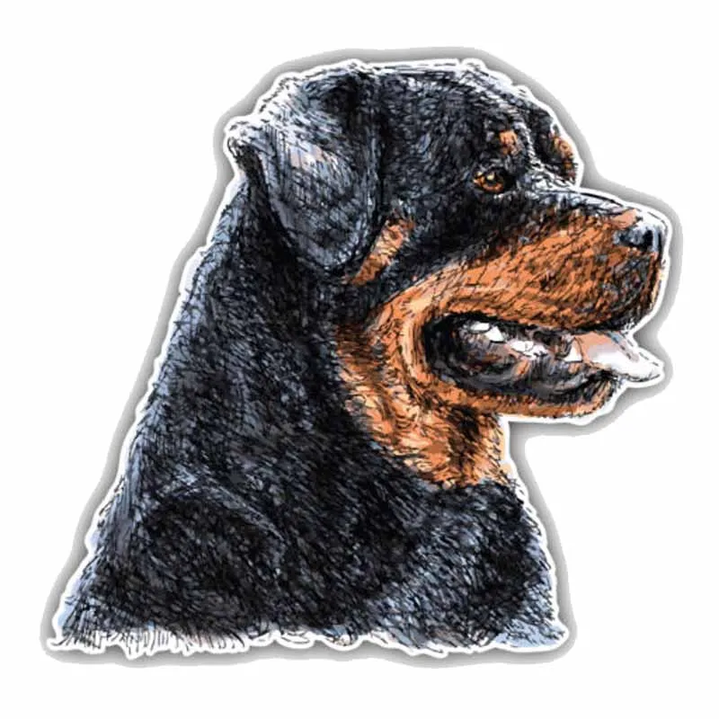 

Cartoon Rottweiler Dog Head Car Sticker Vinyl Auto Accessories Car Window Car Styling Decal PVC 12cm*12cm