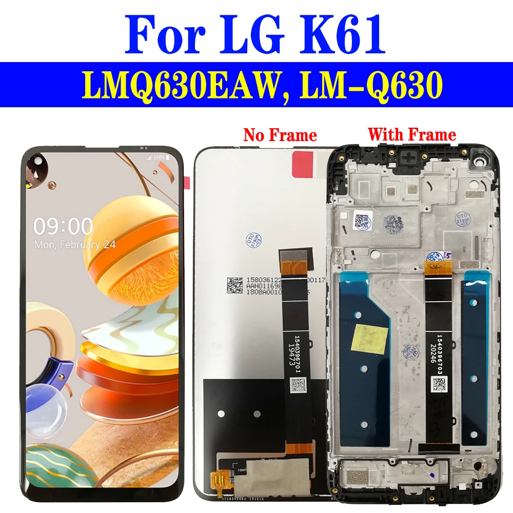 Дисплей 6,53 дюйма K61 для LG K61, ЖК-дисплей с рамкой Q630 LMQ630EAW, сенсорный экран с дигитайзером в сборе, запасные части для телефона K61, модуль
