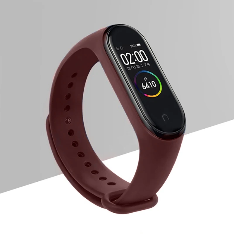 red wine Топ mi Band 3/4 ремешок силиконовый ремешок браслет аксессуары для Xiaomi mi Band 3/4 Smart - Цвет: red wine